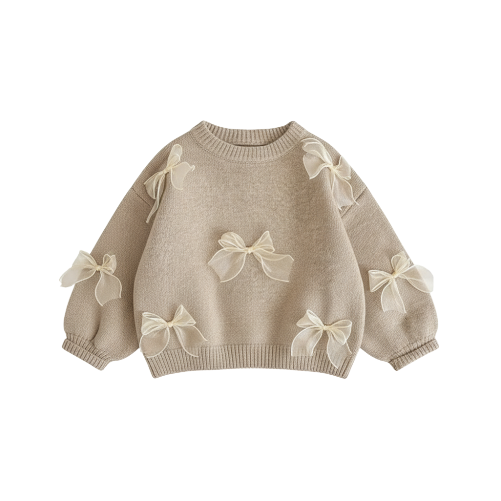 Sweater with Sheer Bow Details