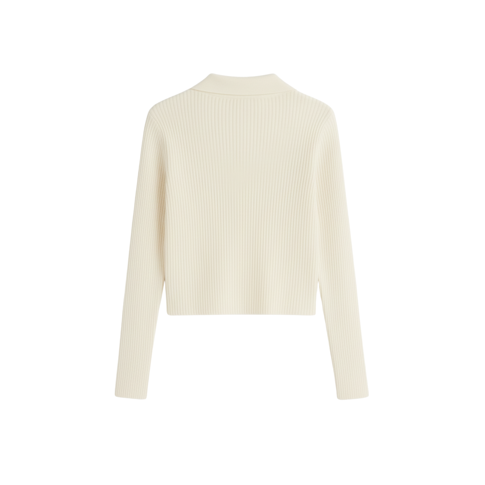 Ribbed Polo Cardigan