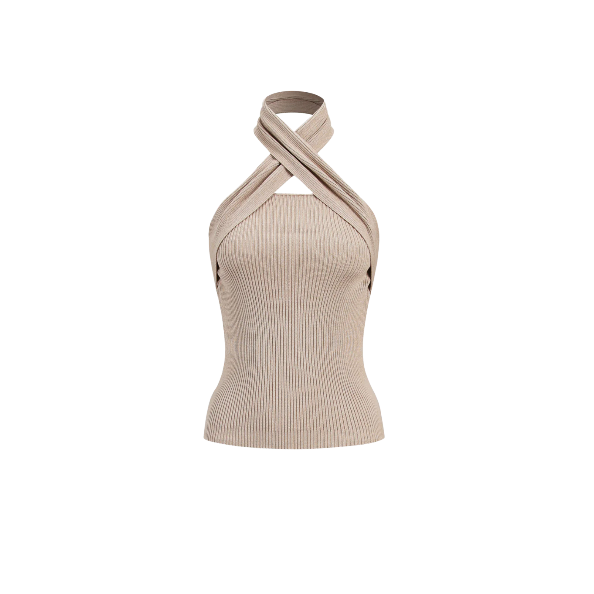 Cross-Halter Knit Top