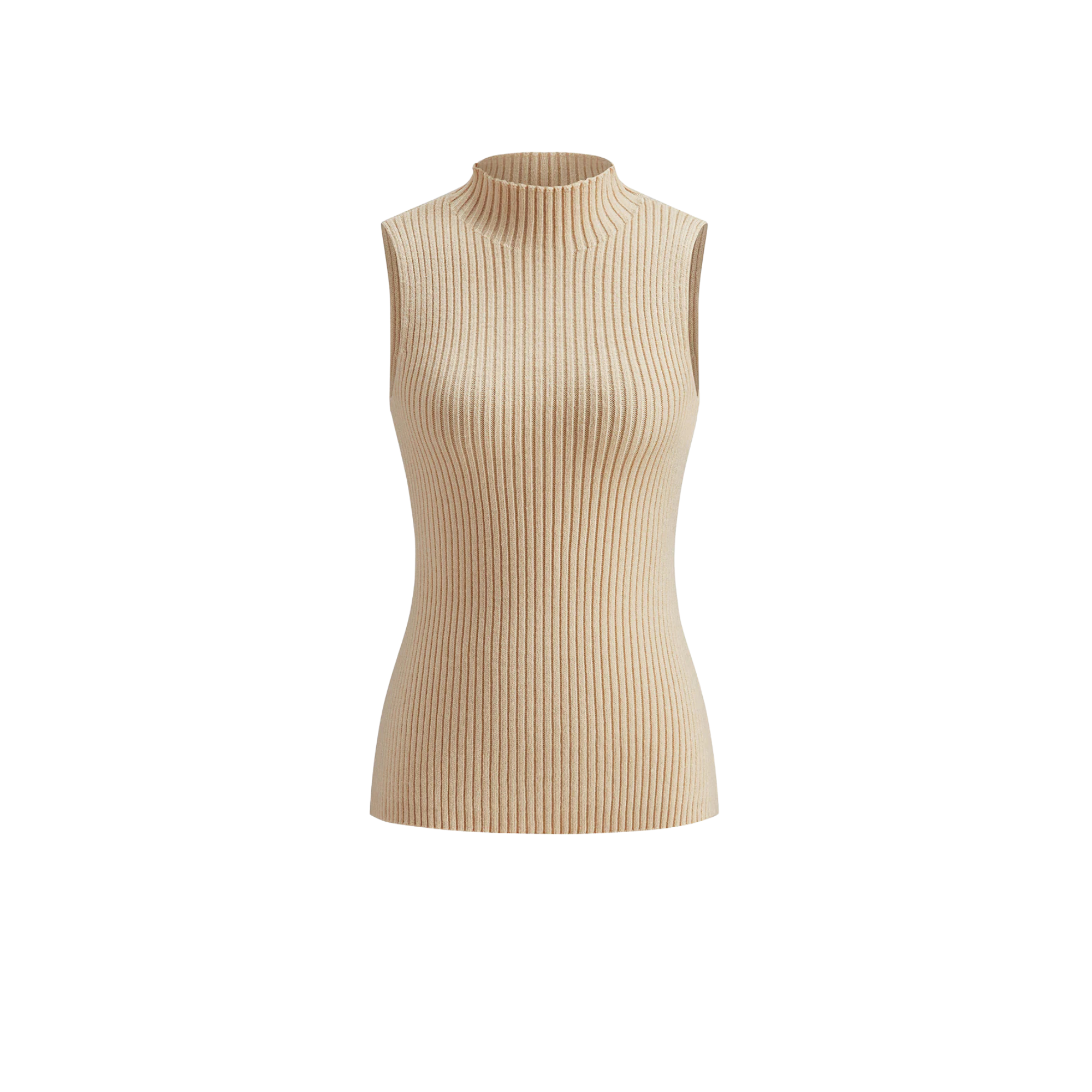 Ribbed Mock-Neck Top