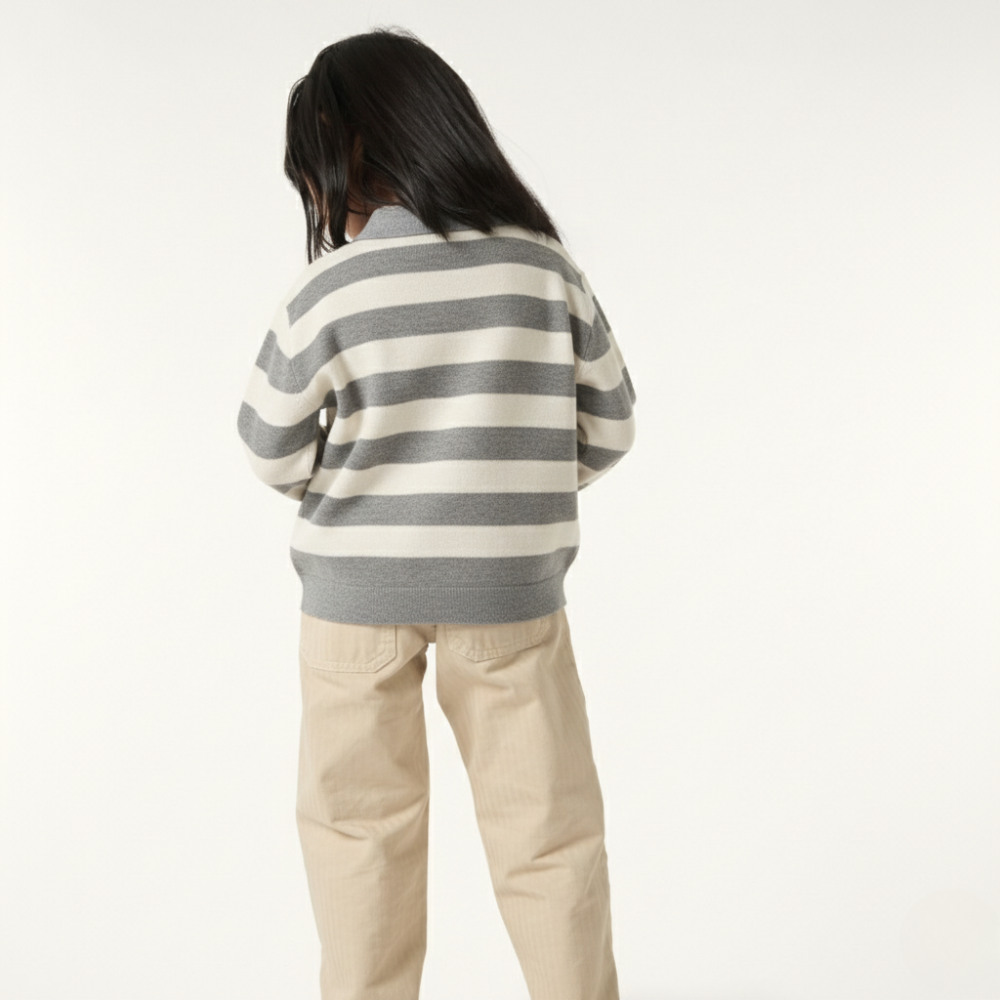 Striped Half Zip Sweater
