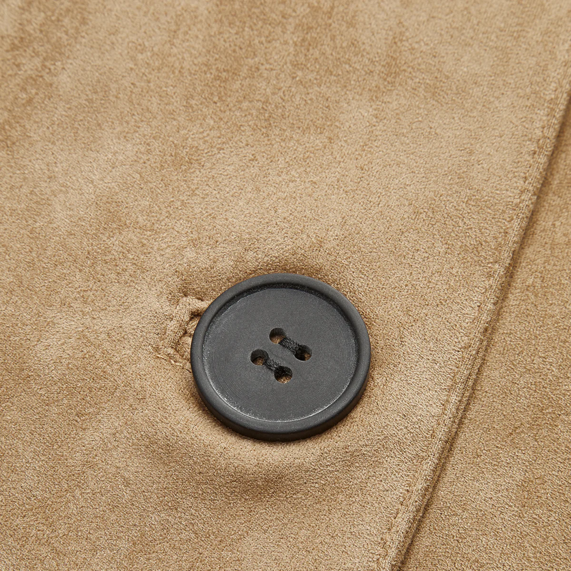 Camelfarbene Utility-Jacke aus Wildleder