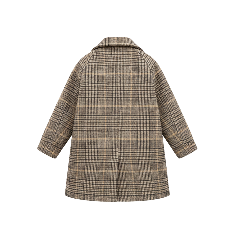 Plaid Wool-Look Coat