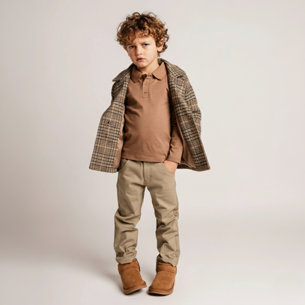 Plaid Wool-Look Coat