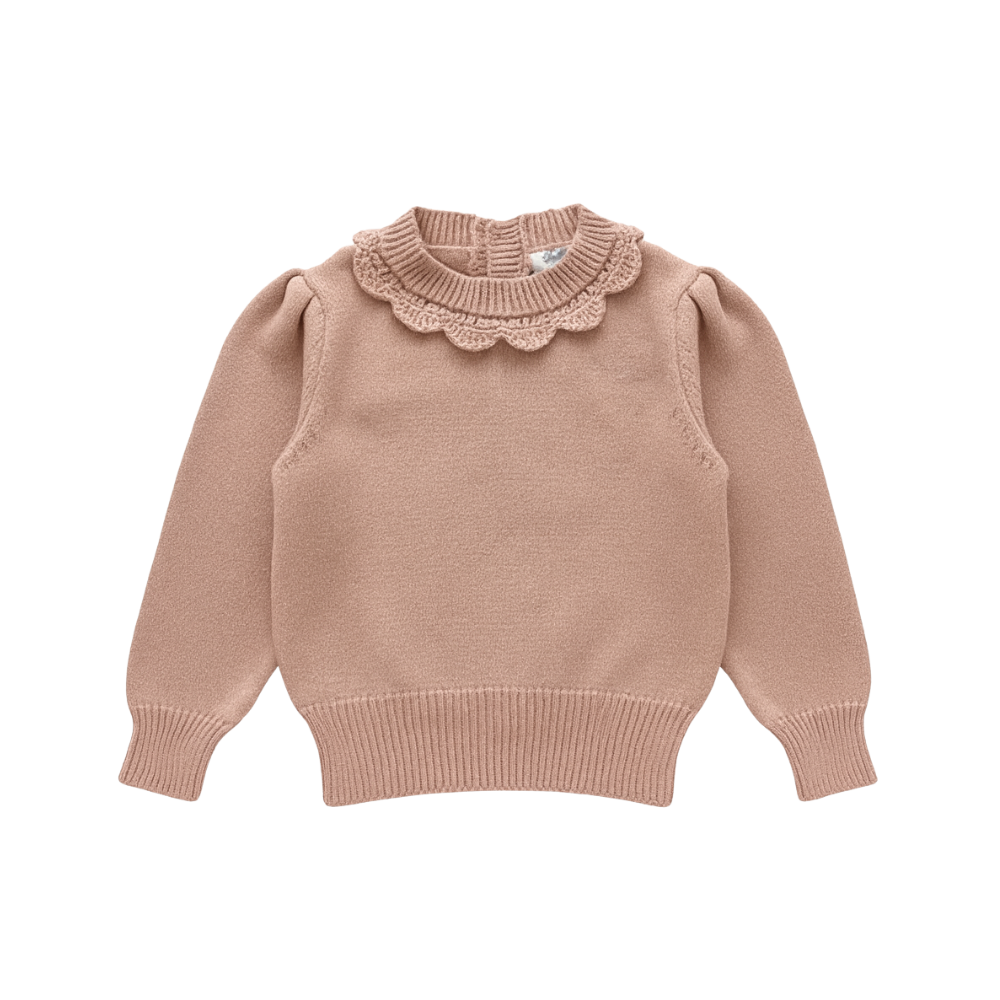 Blush Scallop Neckline Sweater