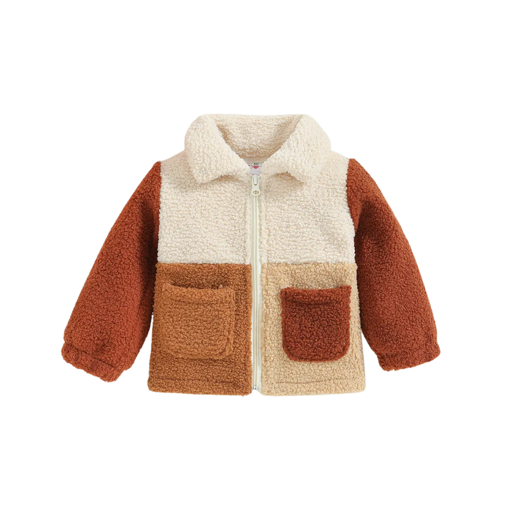 Tan and Cream Sherpa Jacket