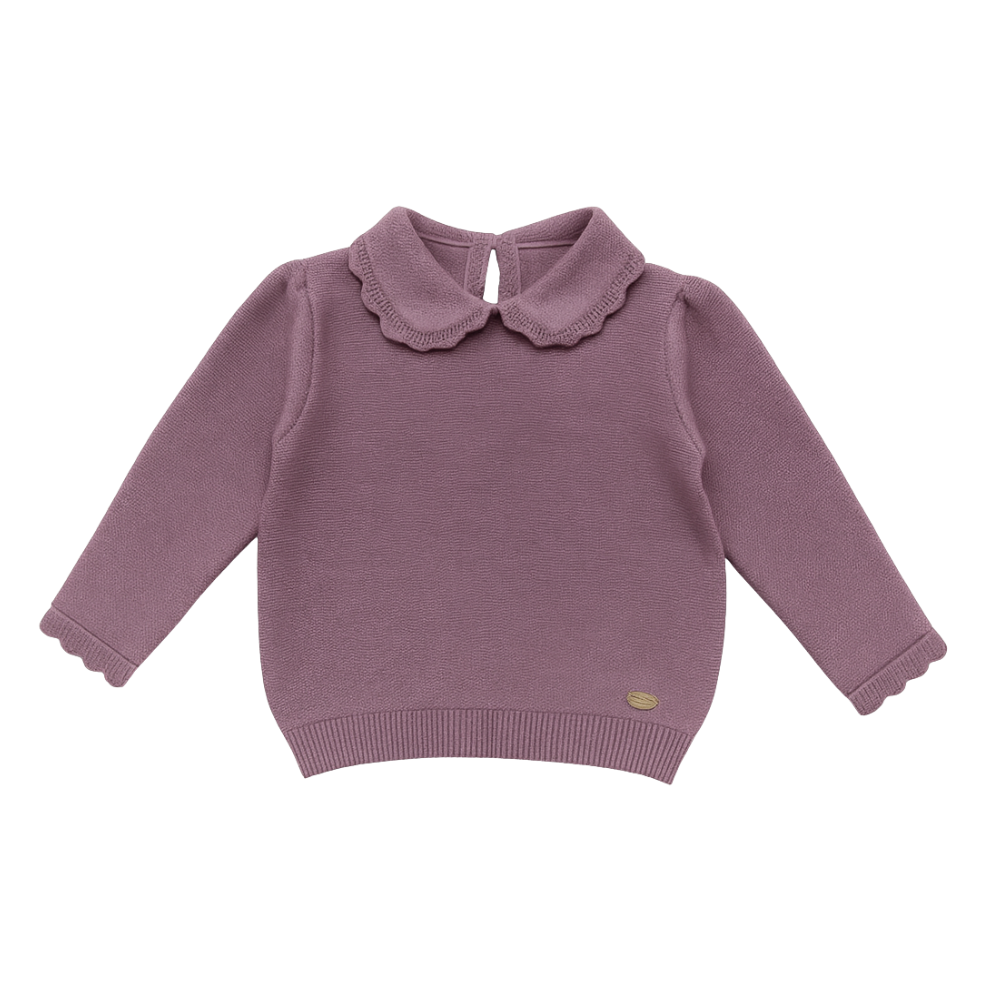 Lavender Scallop Collar Sweater