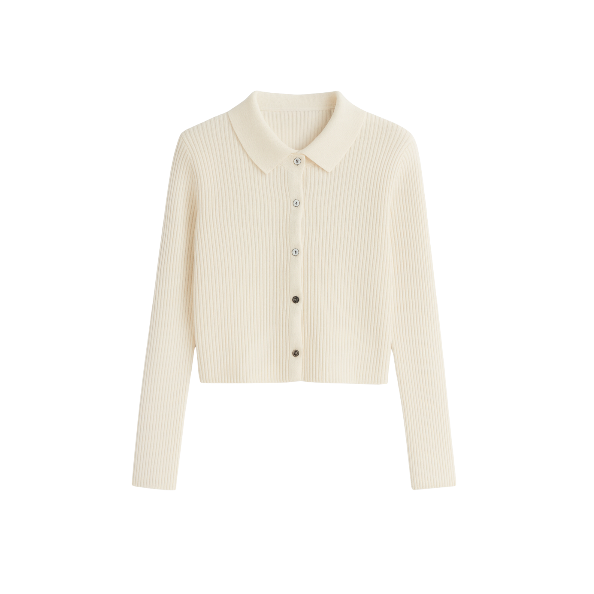 Ribbed Polo Cardigan