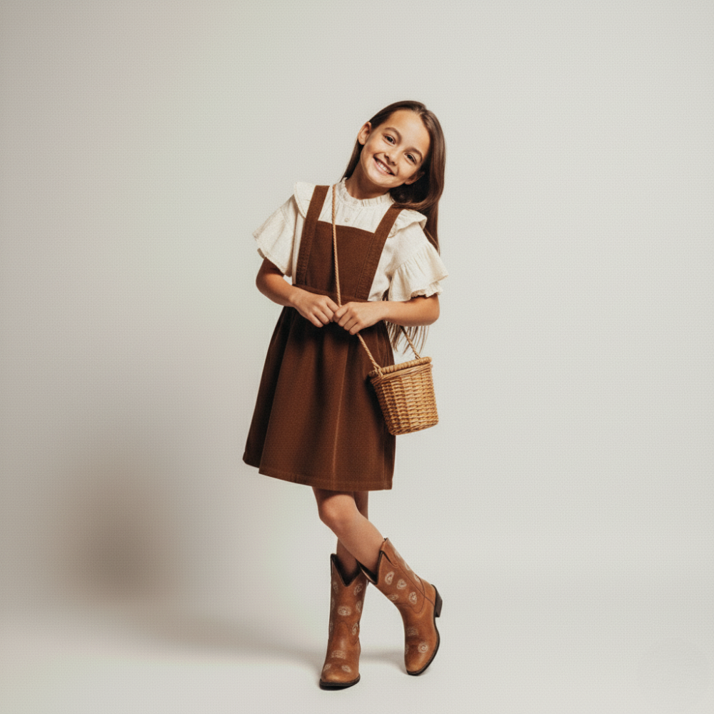 Brown Corduroy Skirt Dress