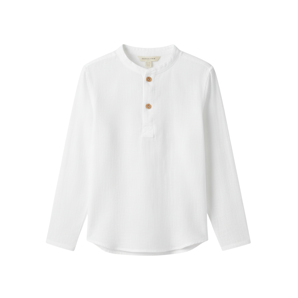 Linen Stand Collar Shirt