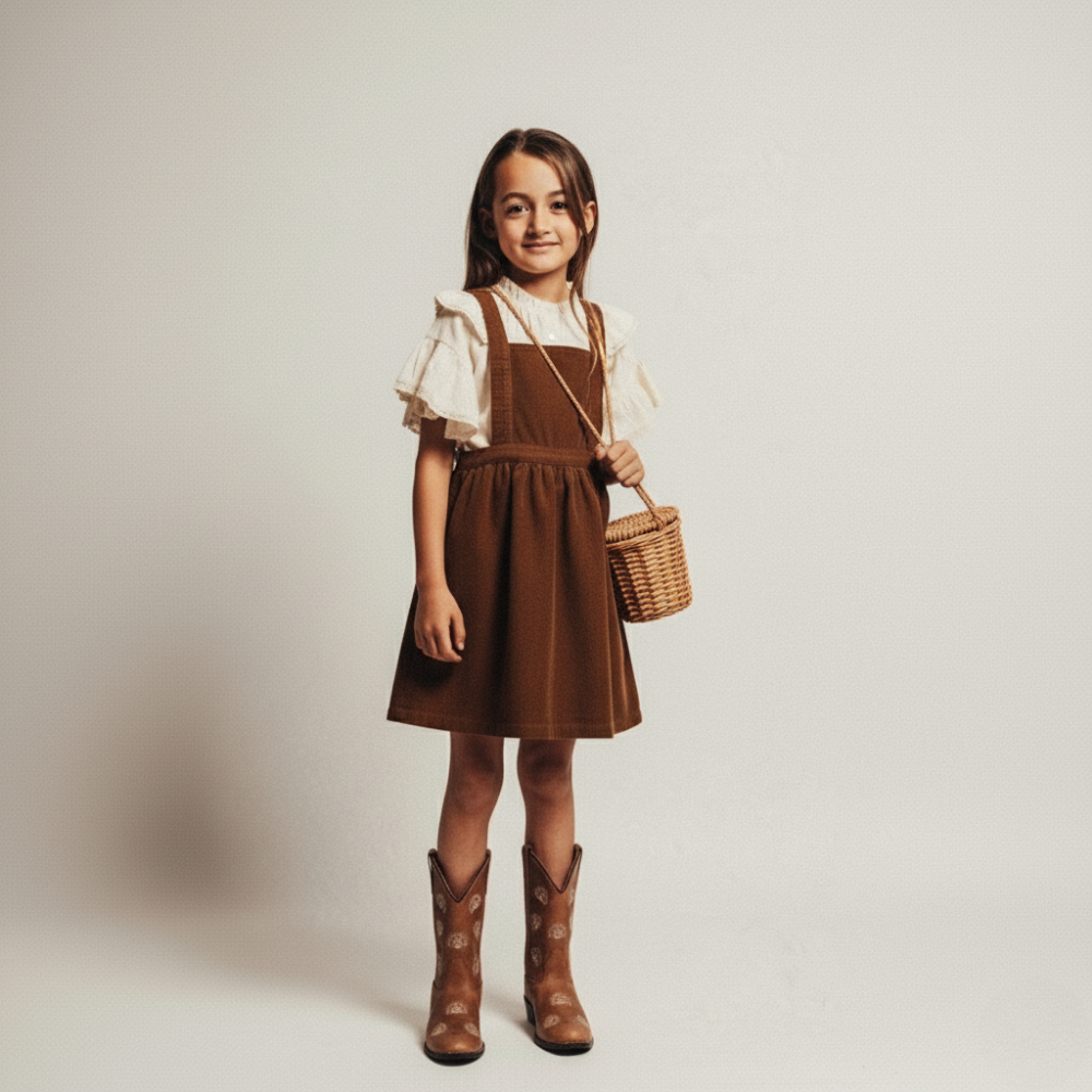 Brown Corduroy Skirt Dress