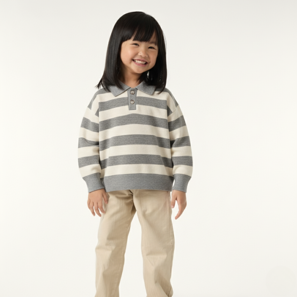 Striped Half Zip Sweater