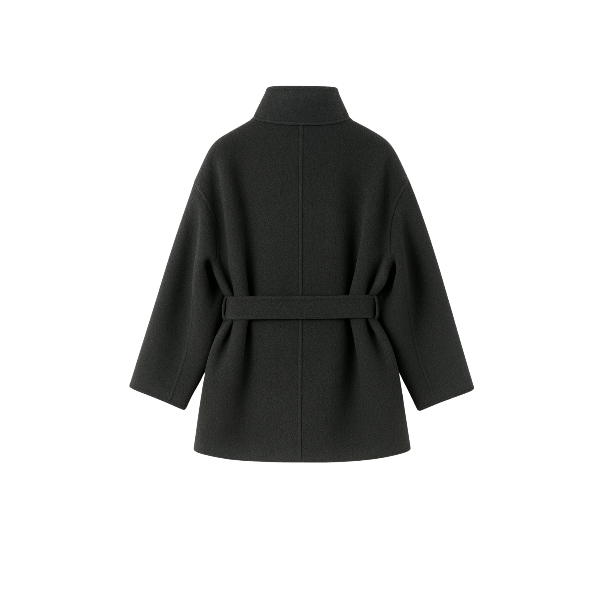 Dark Wool Belted Coat