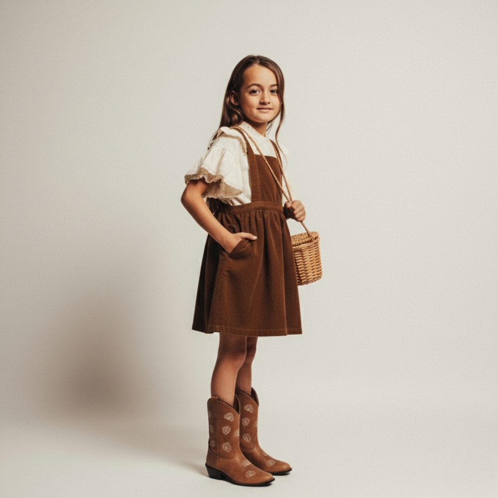 Brown Corduroy Skirt Dress