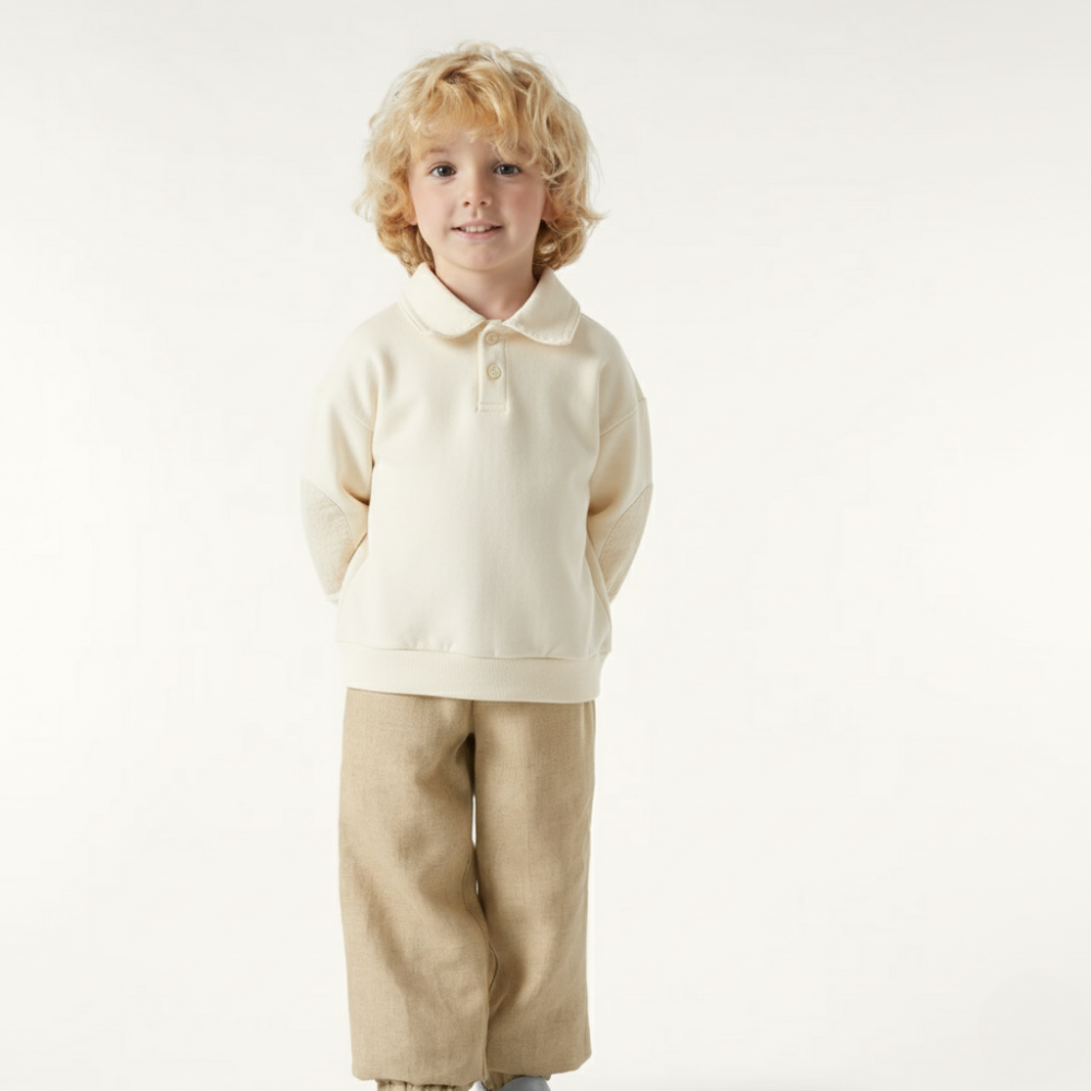 Beige Half Zip Sweater