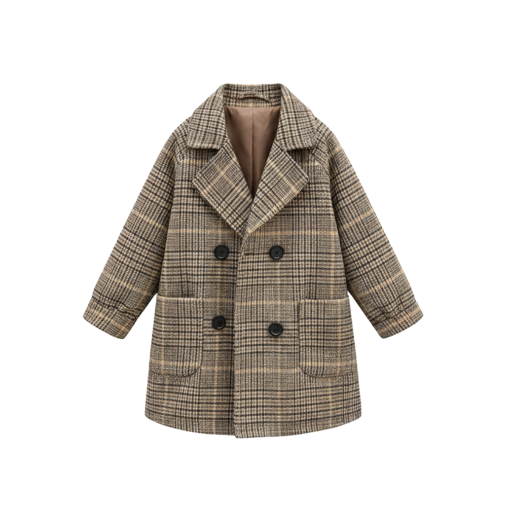 Plaid Wool-Look Coat